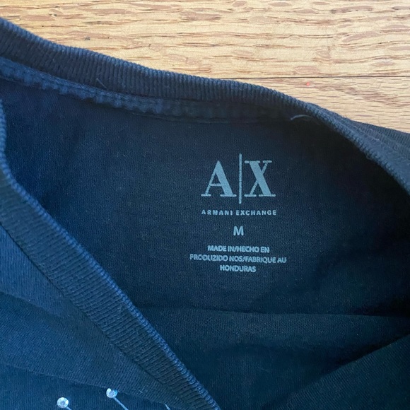 A/X Armani Exchange Tshirt Adult Medium FADED BLACK Logo Slim Fit REVIEW PICS - Picture 2 of 6